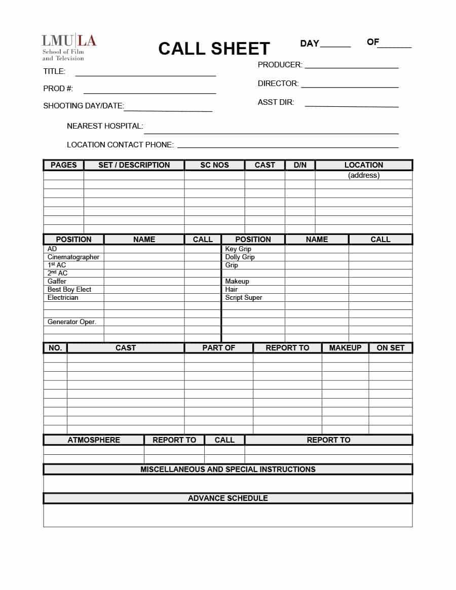 40+ Printable Call Log Templates In Microsoft Word And Excel Within Blank Call Sheet Template