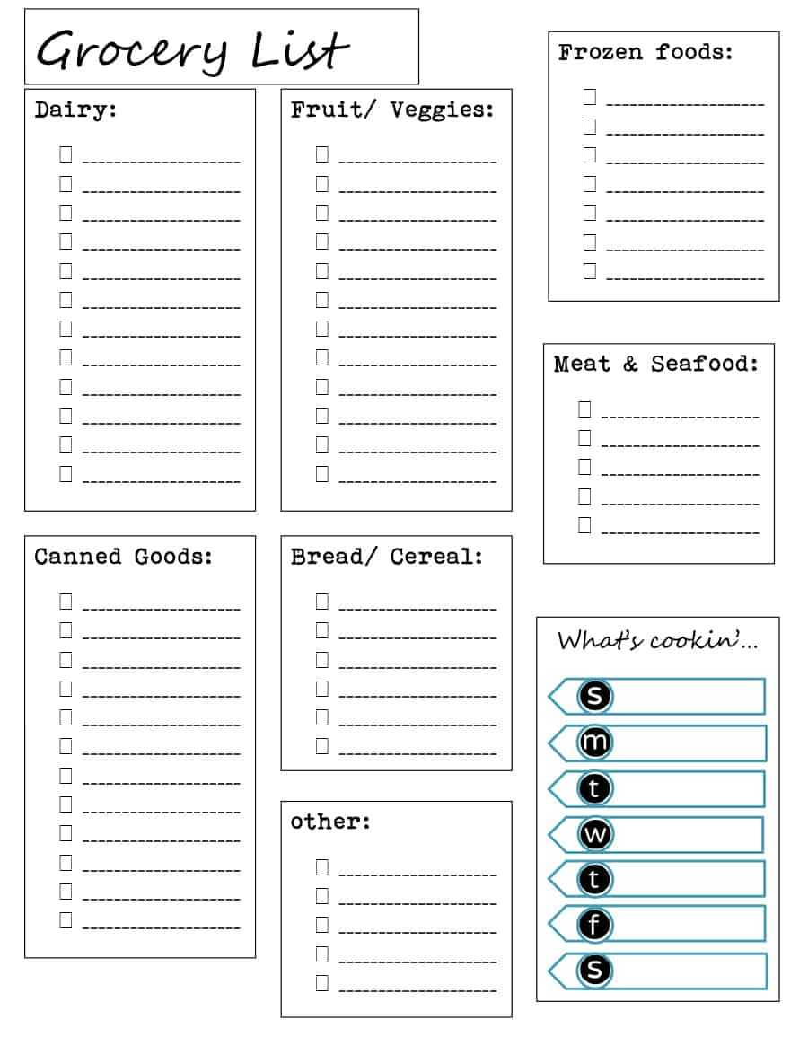 40+ Printable Grocery List Templates (Shopping List) ᐅ With Regard To Blank Grocery Shopping List Template