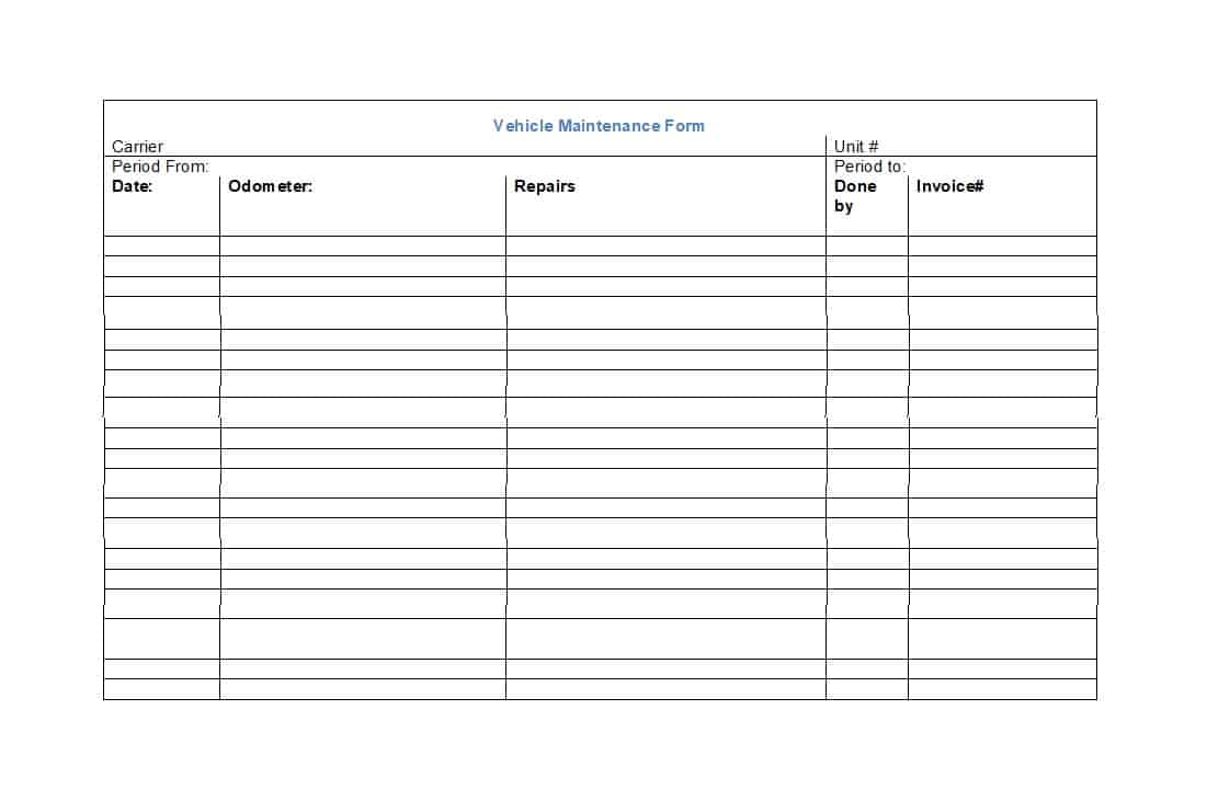 40 Printable Vehicle Maintenance Log Templates ᐅ Template Lab Within Fleet Report Template