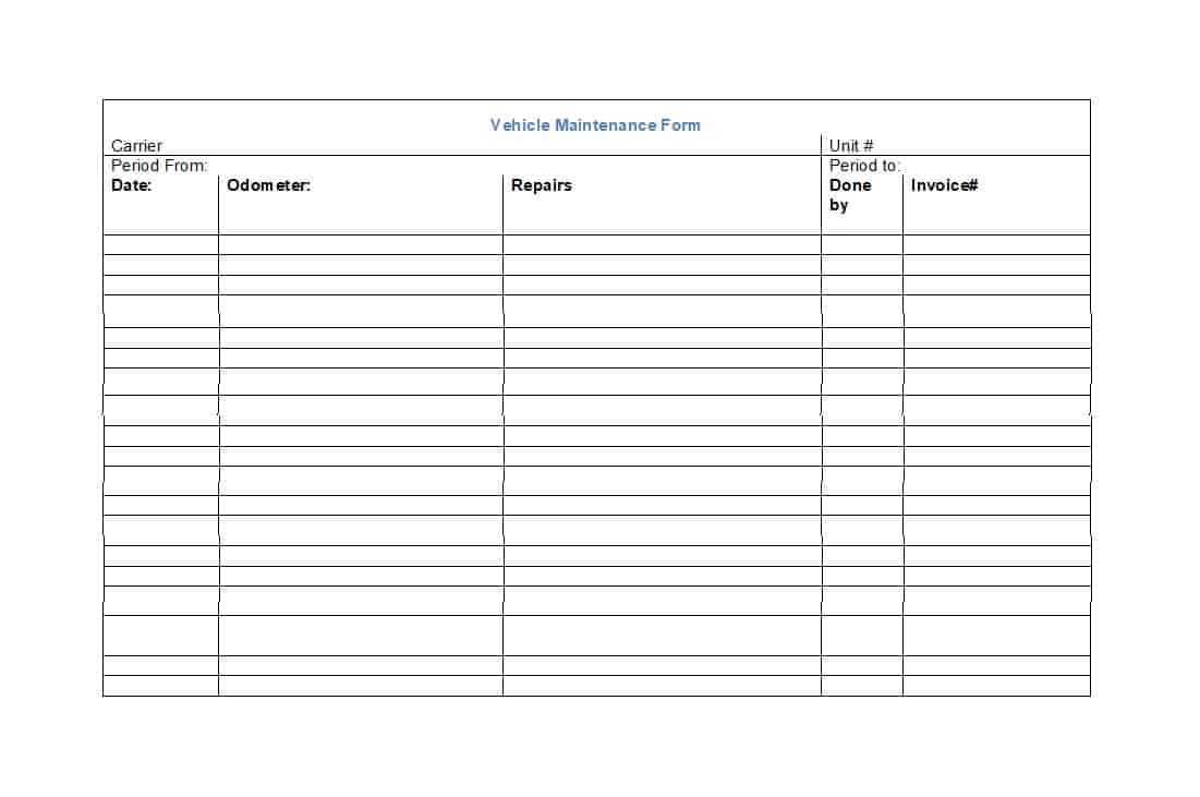 40 Printable Vehicle Maintenance Log Templates ᐅ Template Lab Within Fleet Report Template