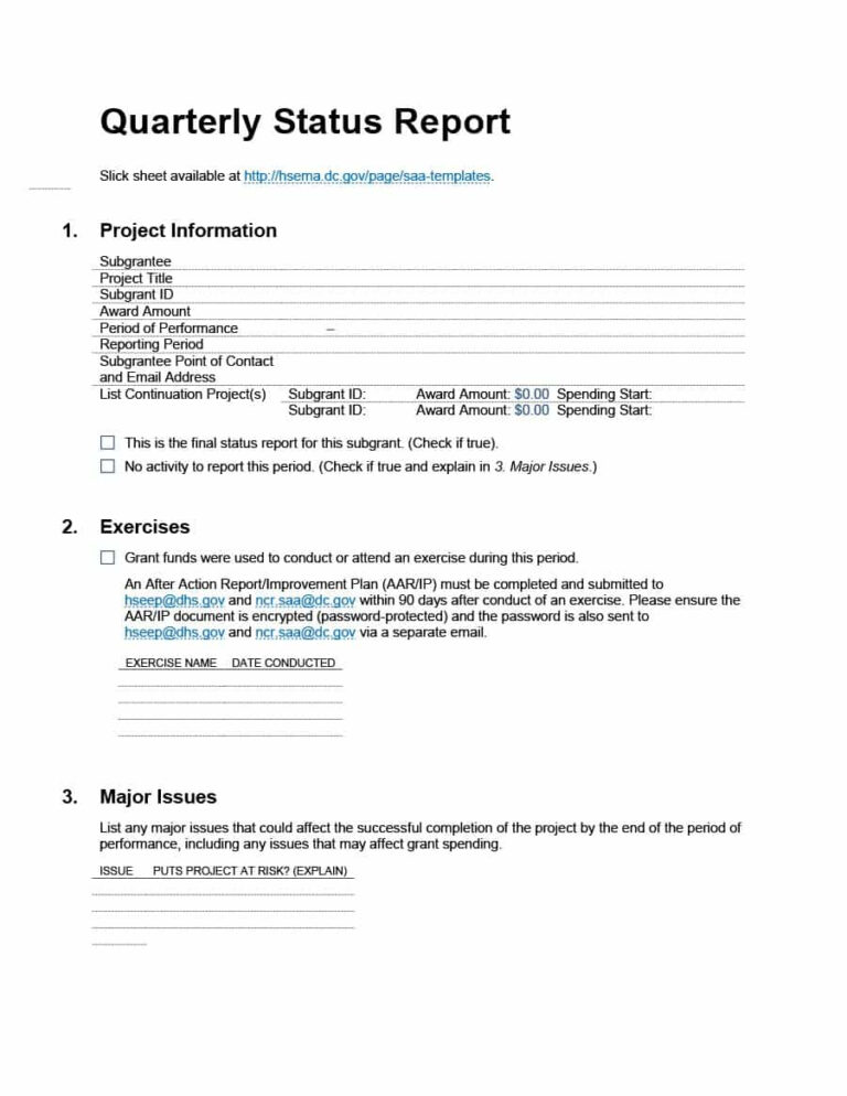 how to write a project status report