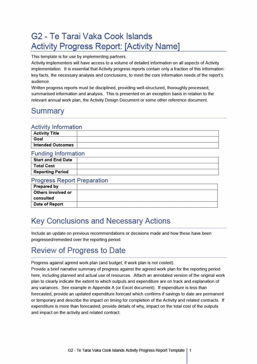 40+ Project Status Report Templates [Word, Excel, Ppt] ᐅ Inside Section 37 Report Template