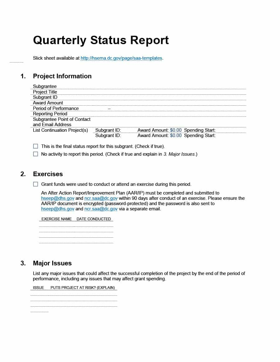 40+ Project Status Report Templates [Word, Excel, Ppt] ᐅ Throughout Quarterly Status Report Template