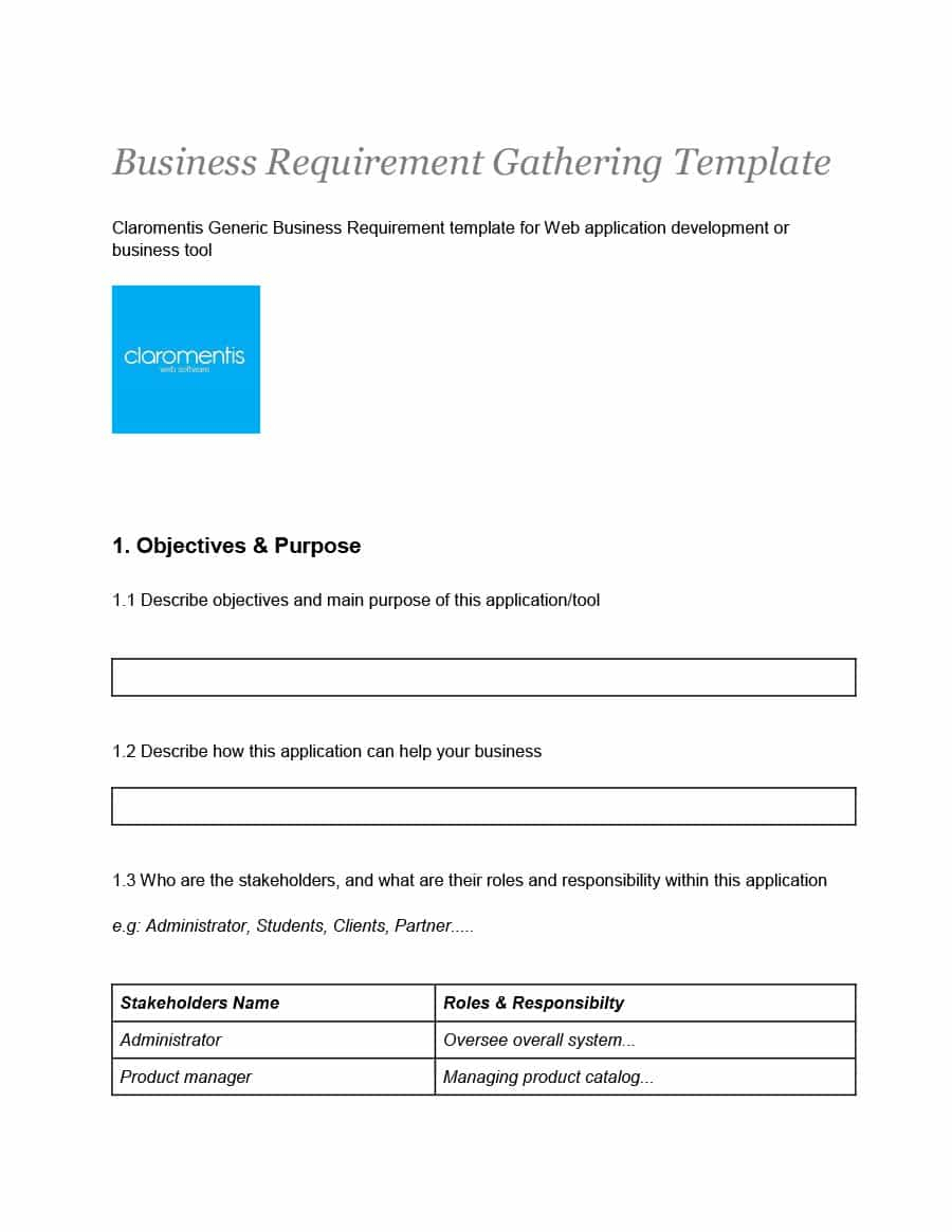 40+ Simple Business Requirements Document Templates ᐅ For Product Requirements Document Template Word