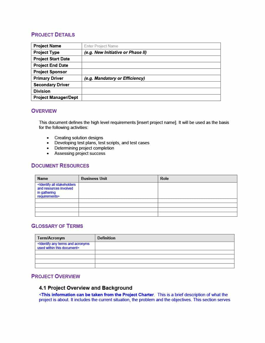 40+ Simple Business Requirements Document Templates ᐅ For Reporting Requirements Template