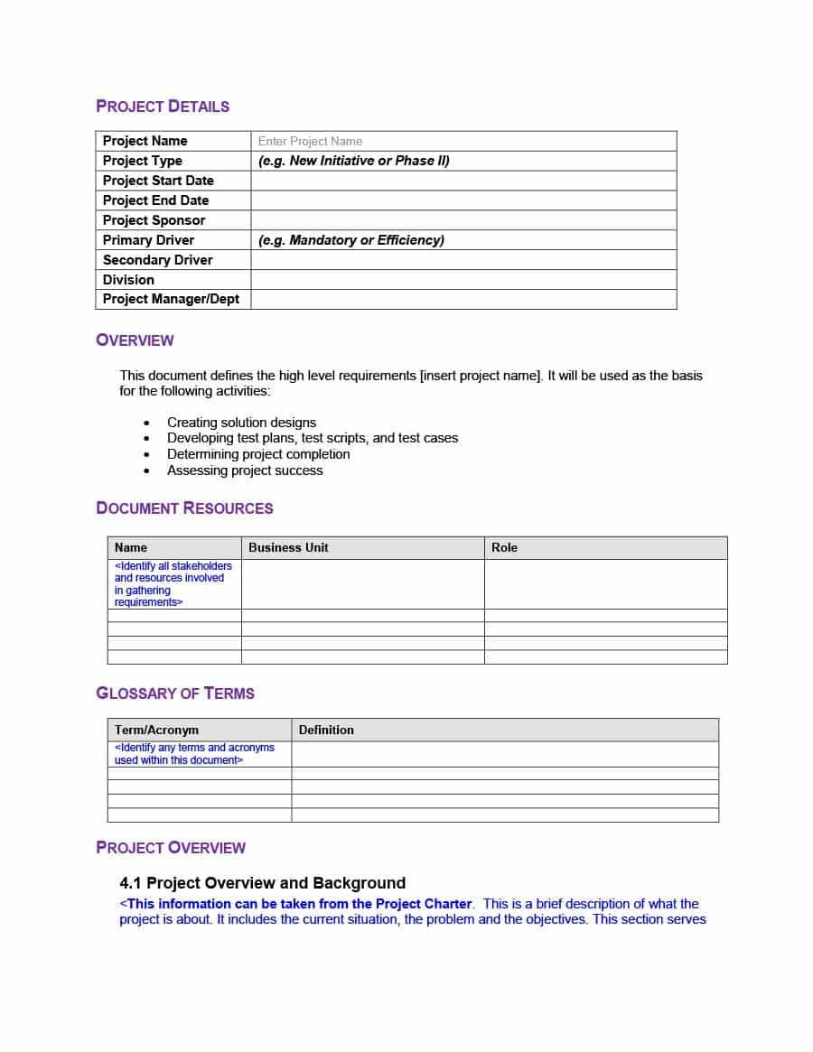 40+ Simple Business Requirements Document Templates ᐅ For Reporting Requirements Template