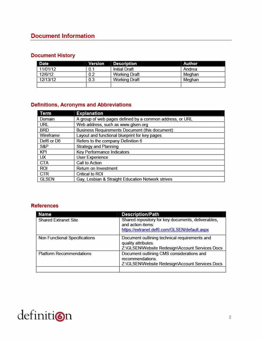 40+ Simple Business Requirements Document Templates ᐅ Throughout Report Specification Template