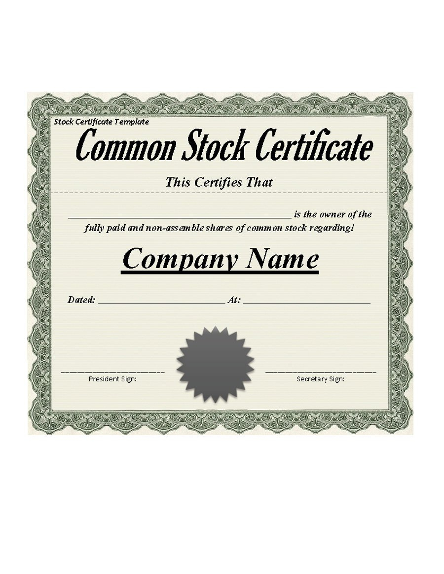 41 Free Stock Certificate Templates (Word, Pdf) – Free Throughout Share Certificate Template Australia