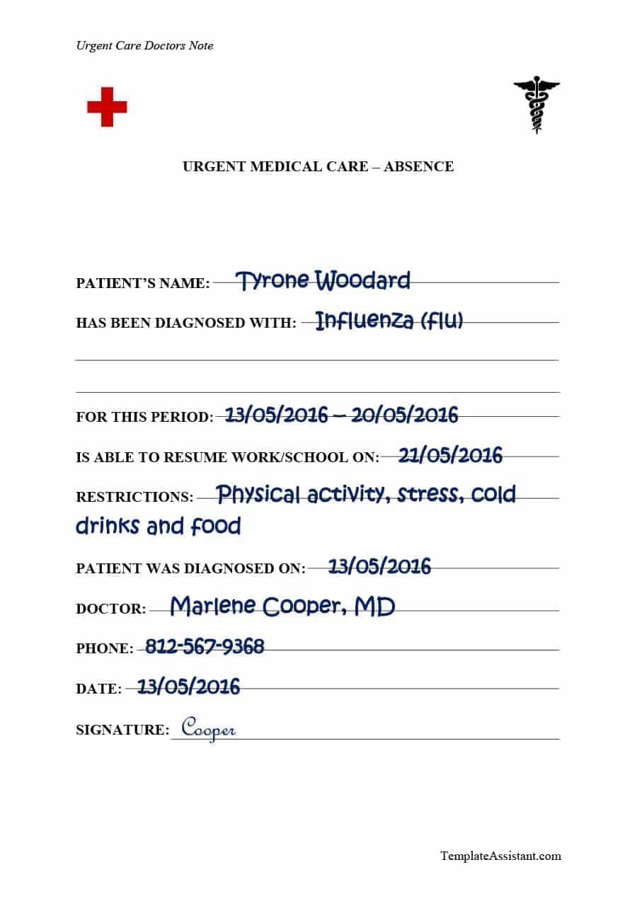 42 Fake Doctor's Note Templates For School & Work With Within Fake Medical Certificate Template Download