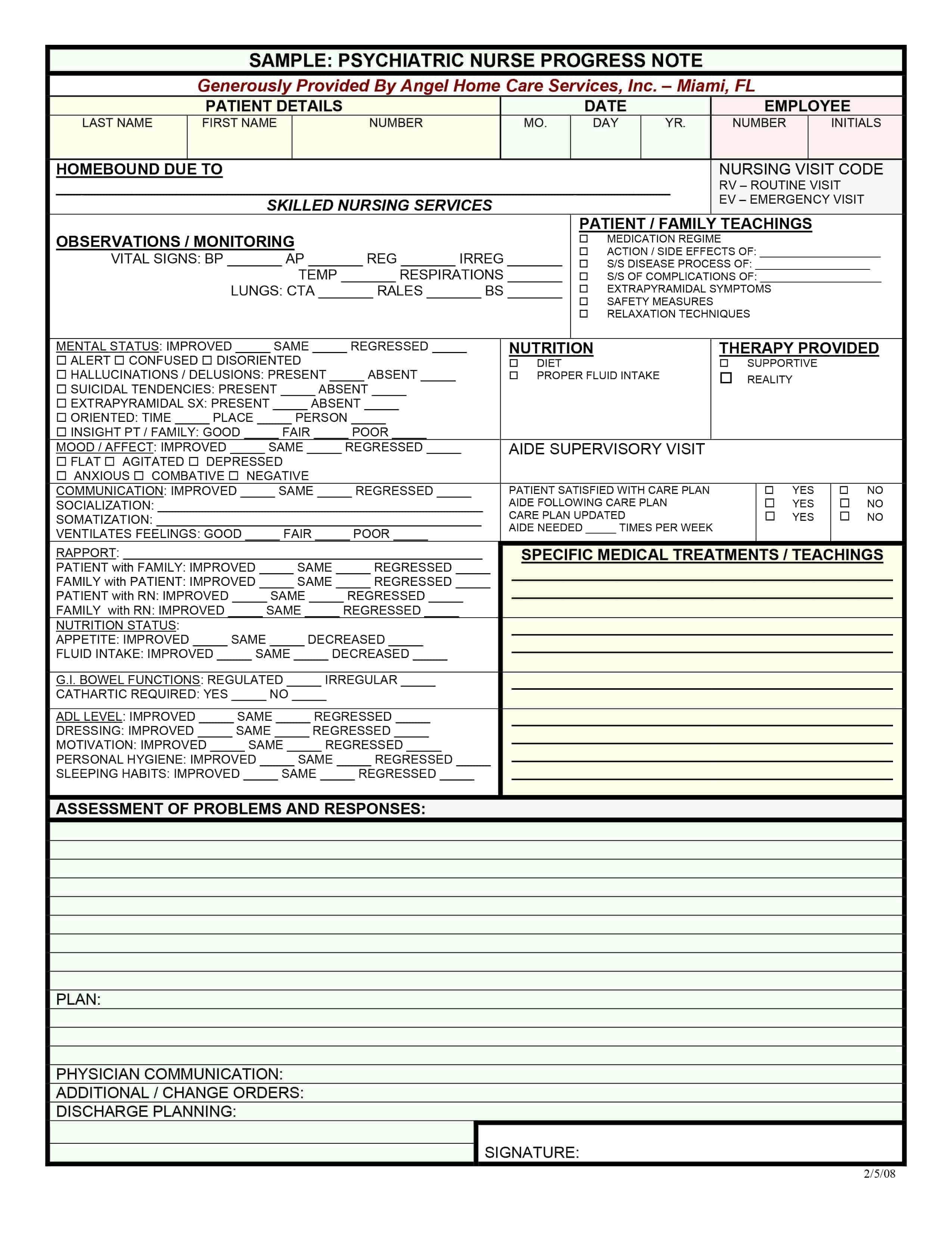 43 Progress Notes Templates [Mental Health, Psychotherapy For Soap Note Template Word