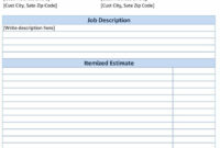 44 Free Estimate Template Forms [Construction, Repair with regard to Work Estimate Template Word