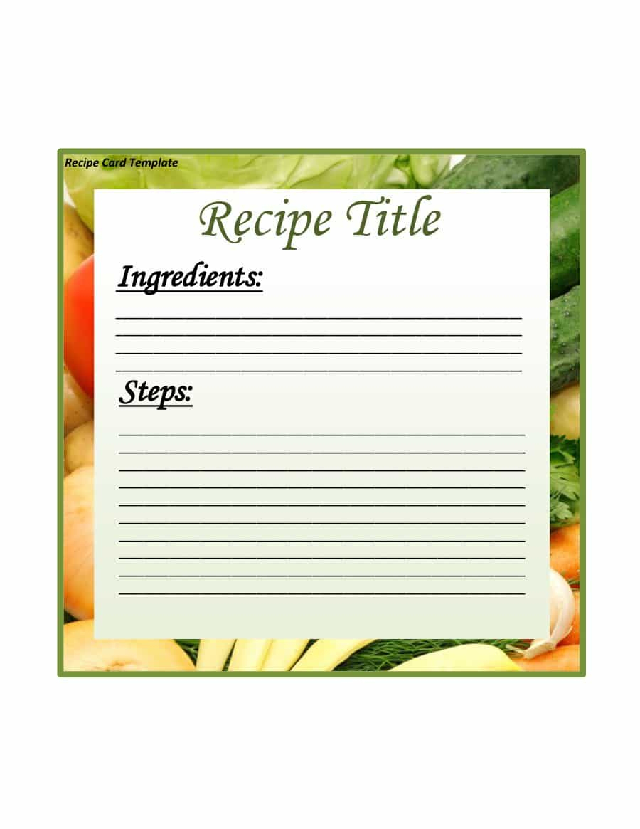 44 Perfect Cookbook Templates [+Recipe Book & Recipe Cards] For Microsoft Word Recipe Card Template