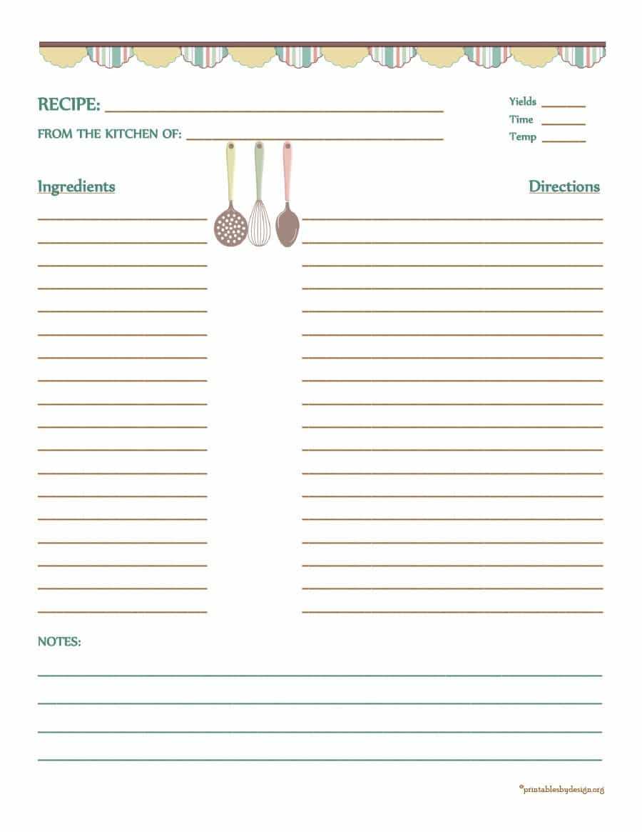 44 Perfect Cookbook Templates [+Recipe Book & Recipe Cards] Throughout Full Page Recipe Template For Word