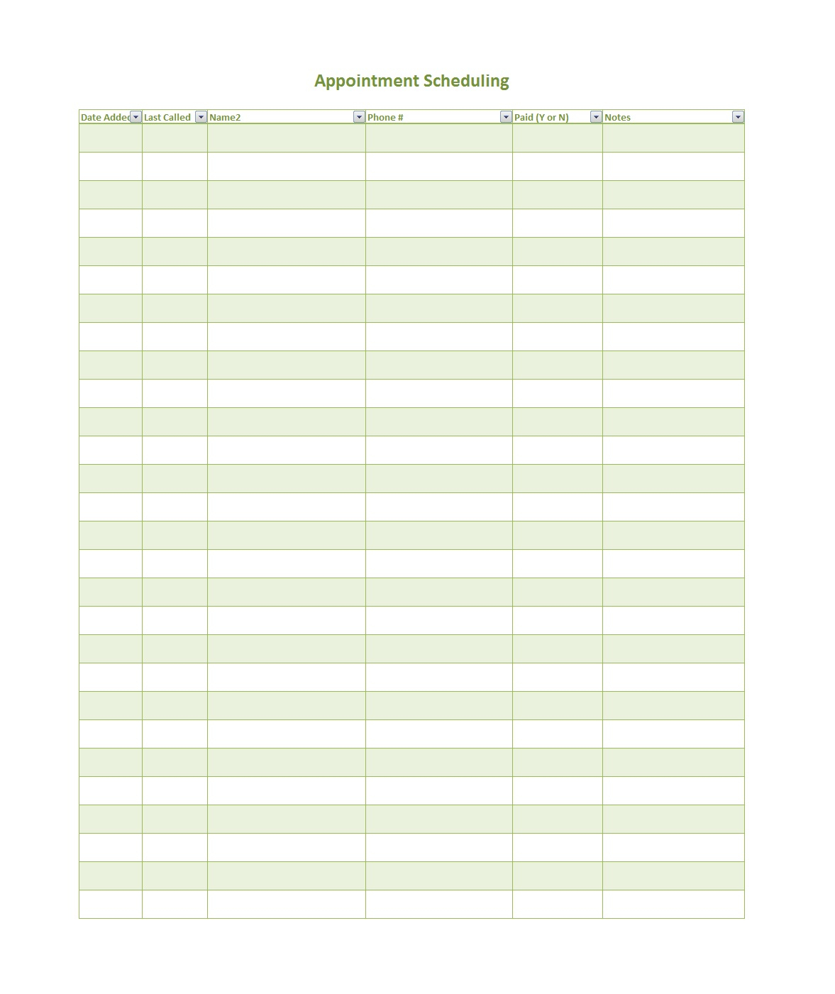 45 Printable Appointment Schedule Templates [& Appointment Intended For Appointment Sheet Template Word