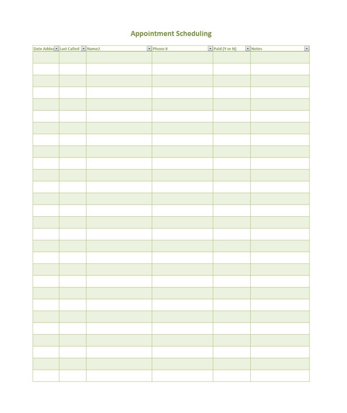 45 Printable Appointment Schedule Templates [& Appointment Intended For Appointment Sheet Template Word