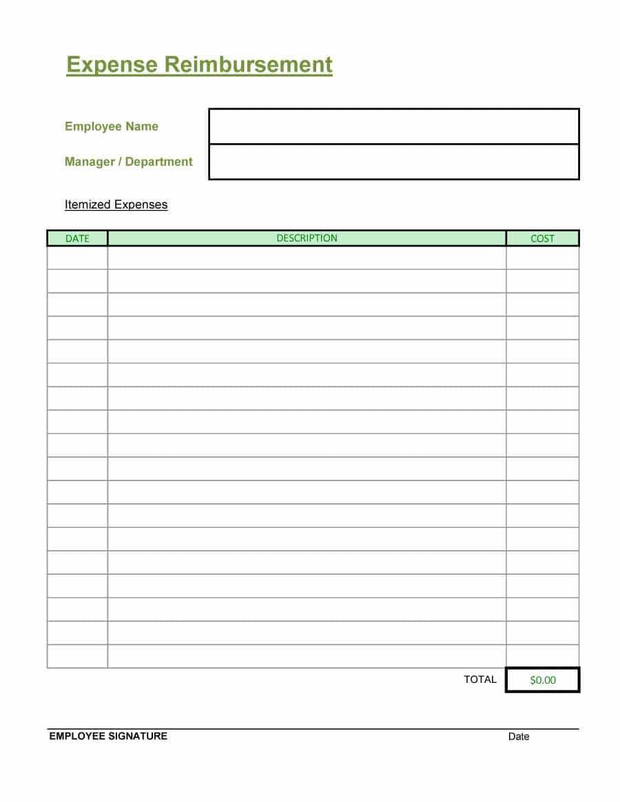 47 Reimbursement Form Templates [Mileage, Expense, Vsp] Intended For Reimbursement Form Template Word