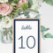4X6 Navy Wedding Table Number Cards Templates Instant Download, Bridal  Shower, Editable Navy Table Numbers Place Cards Templates – Idb012K Throughout Table Number Cards Template