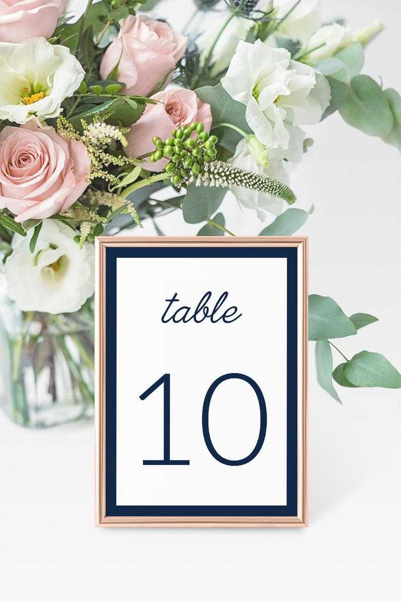 4X6 Navy Wedding Table Number Cards Templates Instant Download, Bridal  Shower, Editable Navy Table Numbers Place Cards Templates – Idb012K Throughout Table Number Cards Template