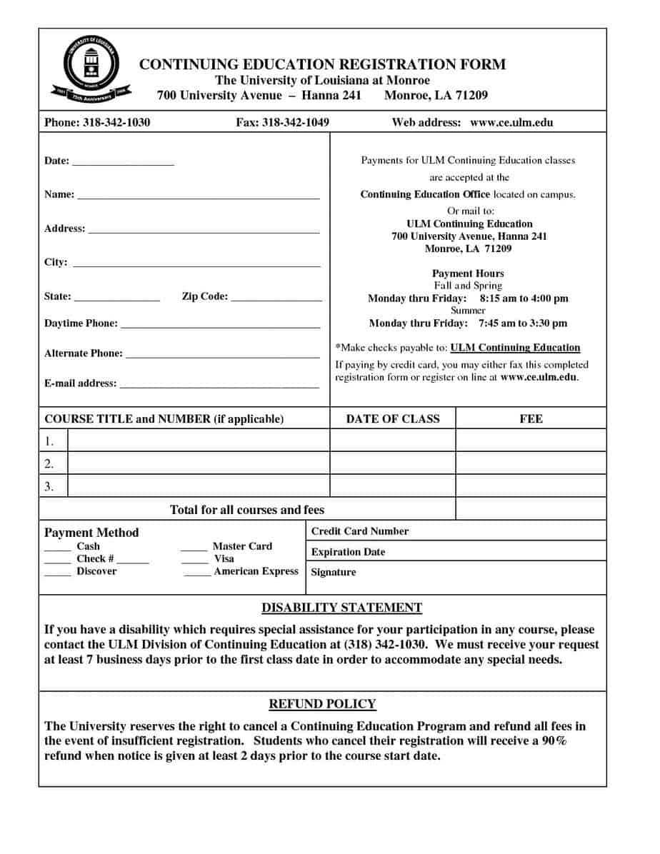 5+ Registration Form Templates Word – Word Templates With Regard To Registration Form Template Word Free