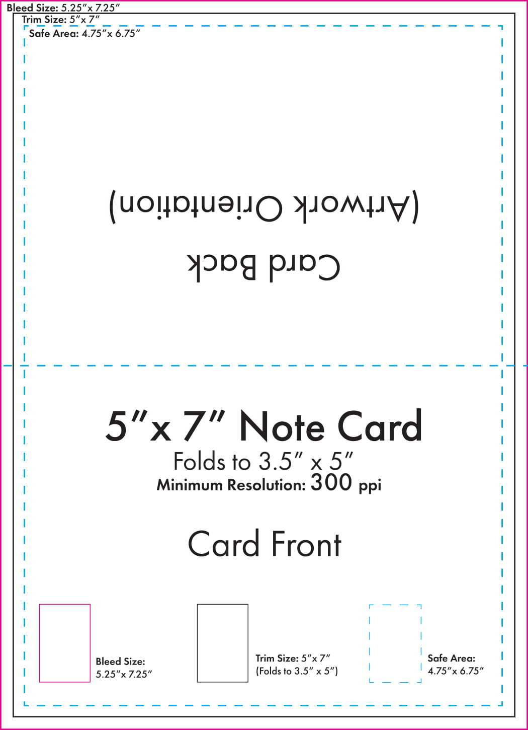 5" X 7" Note Card Template – U.s. Press In Place Card Size Template