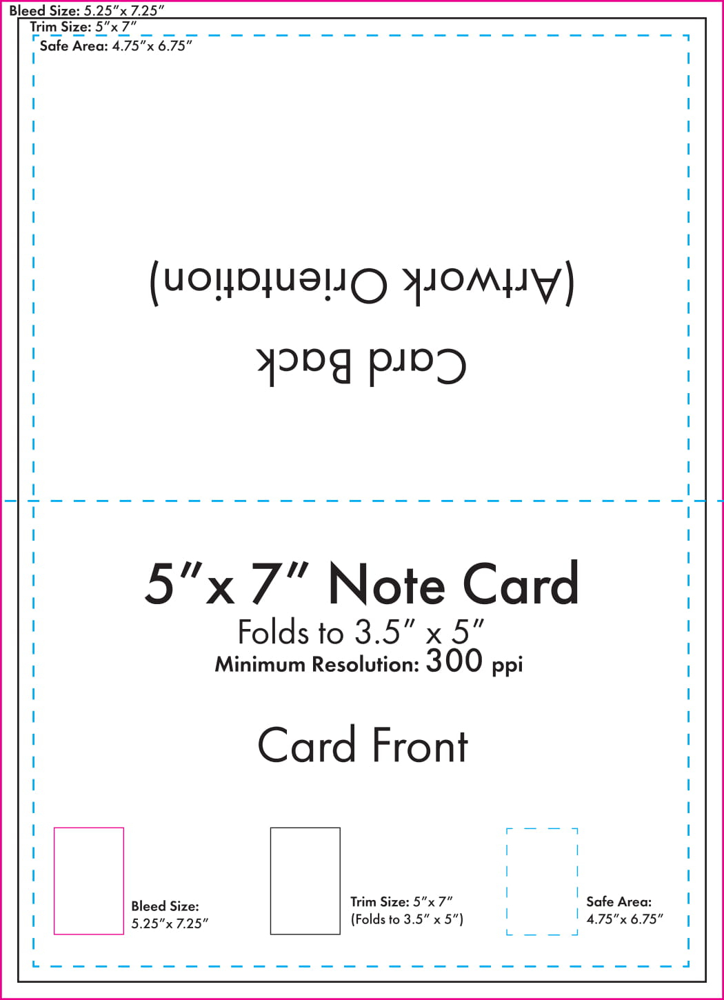 5" X 7" Note Card Template – U.s. Press Intended For 3 By 5 Index Card Template
