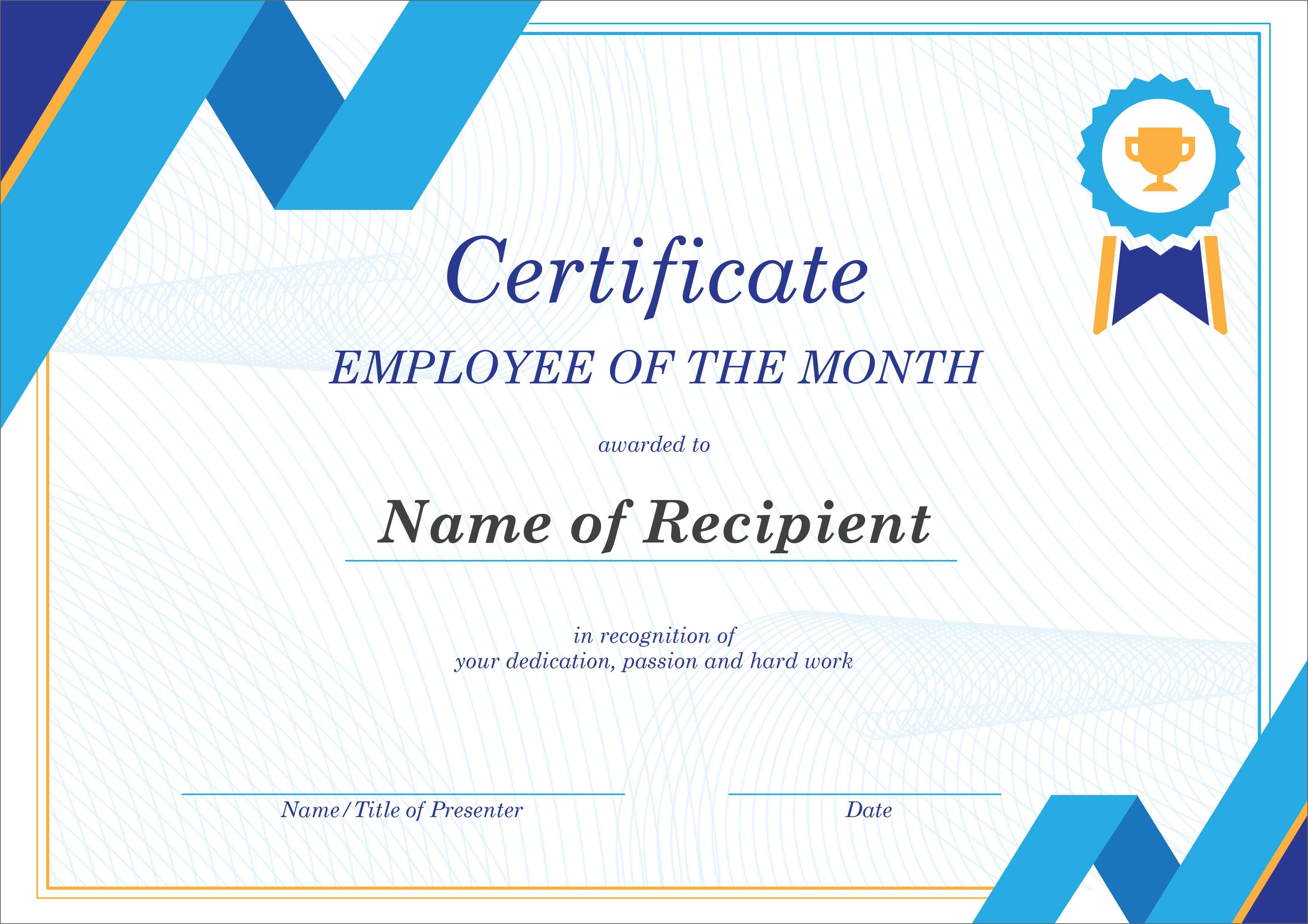 50 Creative Blank Certificate Templates In Psd Photoshop Intended For Manager Of The Month Certificate Template