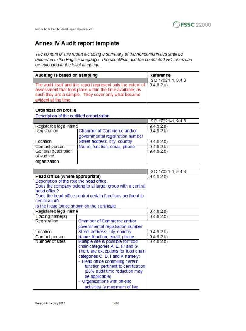 50 Free Audit Report Templates (Internal Audit Reports) ᐅ Pertaining To Internal Control Audit Report Template