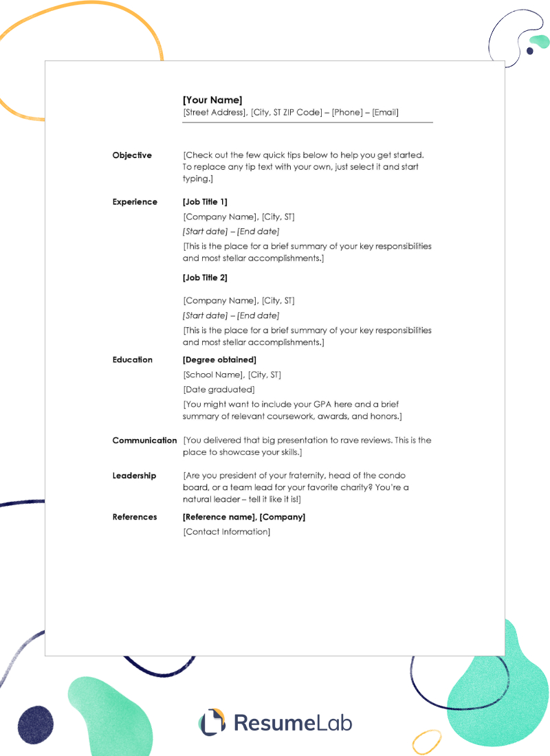 50+ Free Resume Templates For Word: Modern, Creative & More In Blank Resume Templates For Microsoft Word