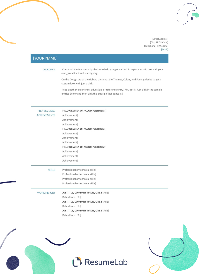 50+ Free Resume Templates For Word: Modern, Creative & More Within Another Word For Template