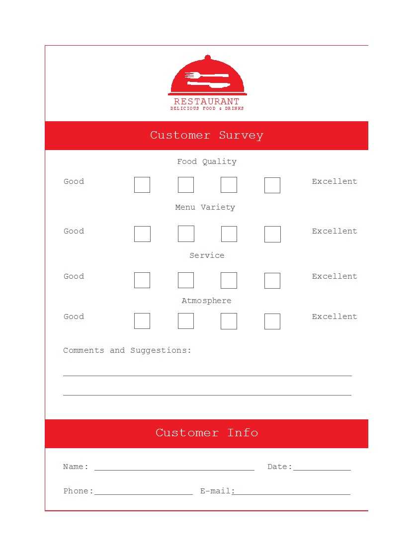 50 Printable Comment Card & Feedback Form Templates ᐅ Intended For Restaurant Comment Card Template