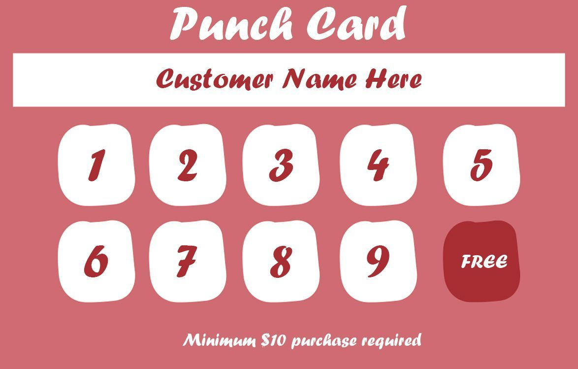 50+ Punch Card Templates – For Every Business (Boost Regarding Business Punch Card Template Free