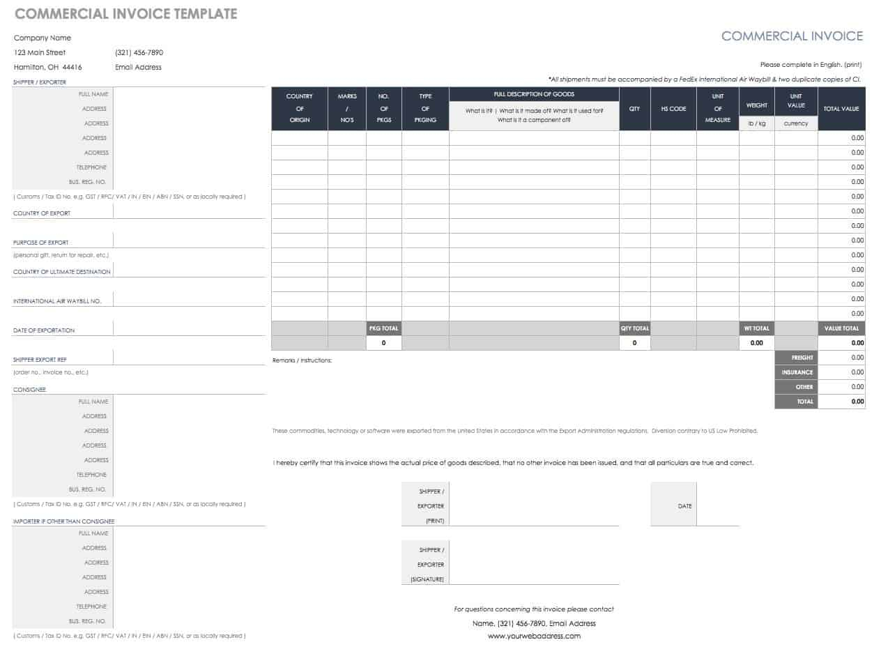 55 Free Invoice Templates | Smartsheet Within Commercial Invoice Template Word Doc