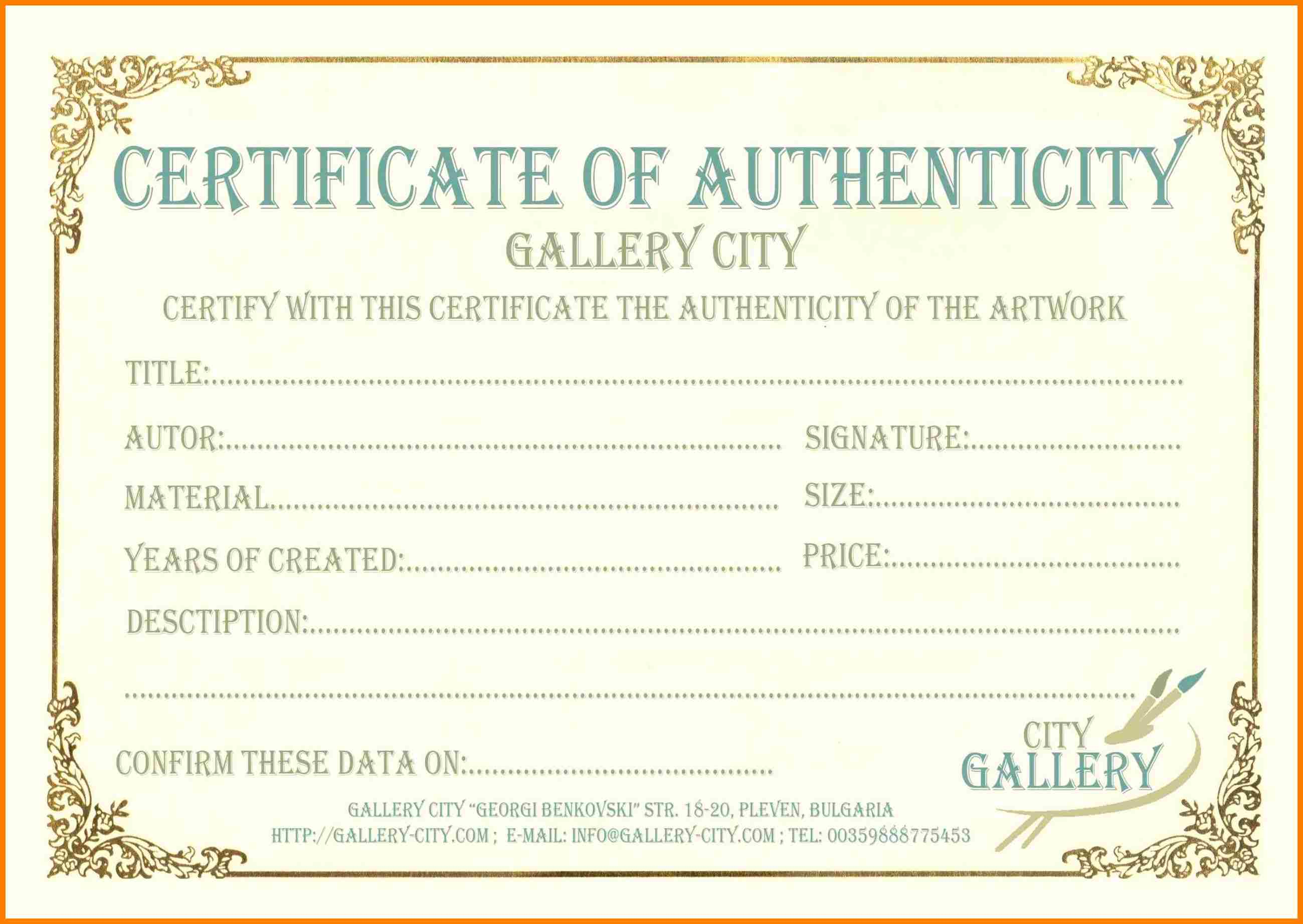 6+ Certificate Of Authenticity Templates | Weekly Template With Workstation Authentication Certificate Template