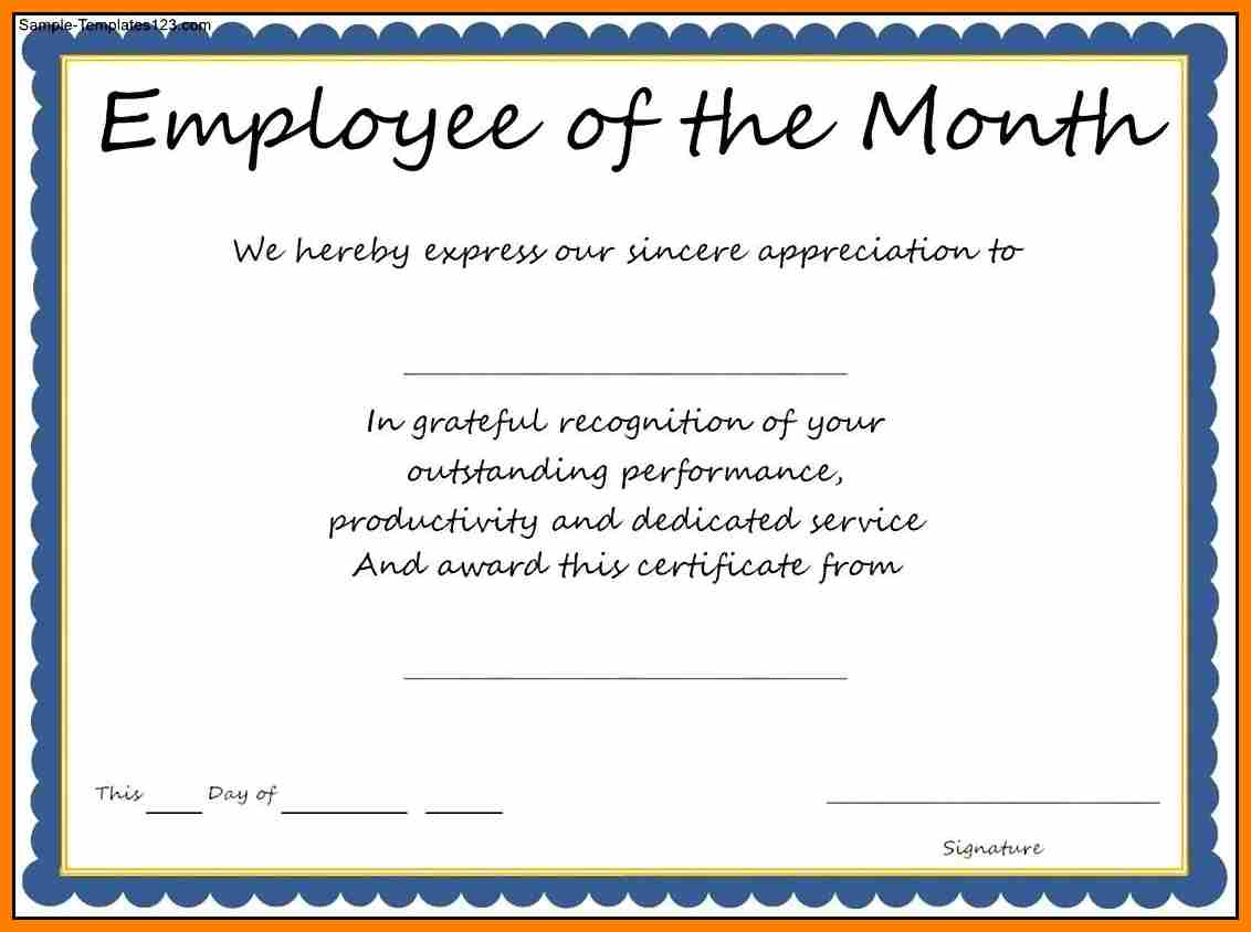 6+ Certificate Of Best Employee | Weekly Template Within Best Employee Award Certificate Templates