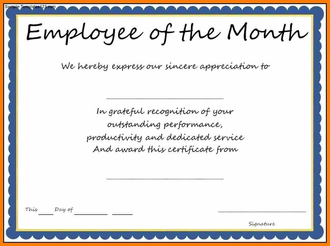 6+ Certificate Of Best Employee | Weekly Template Within Best Employee Award Certificate Templates