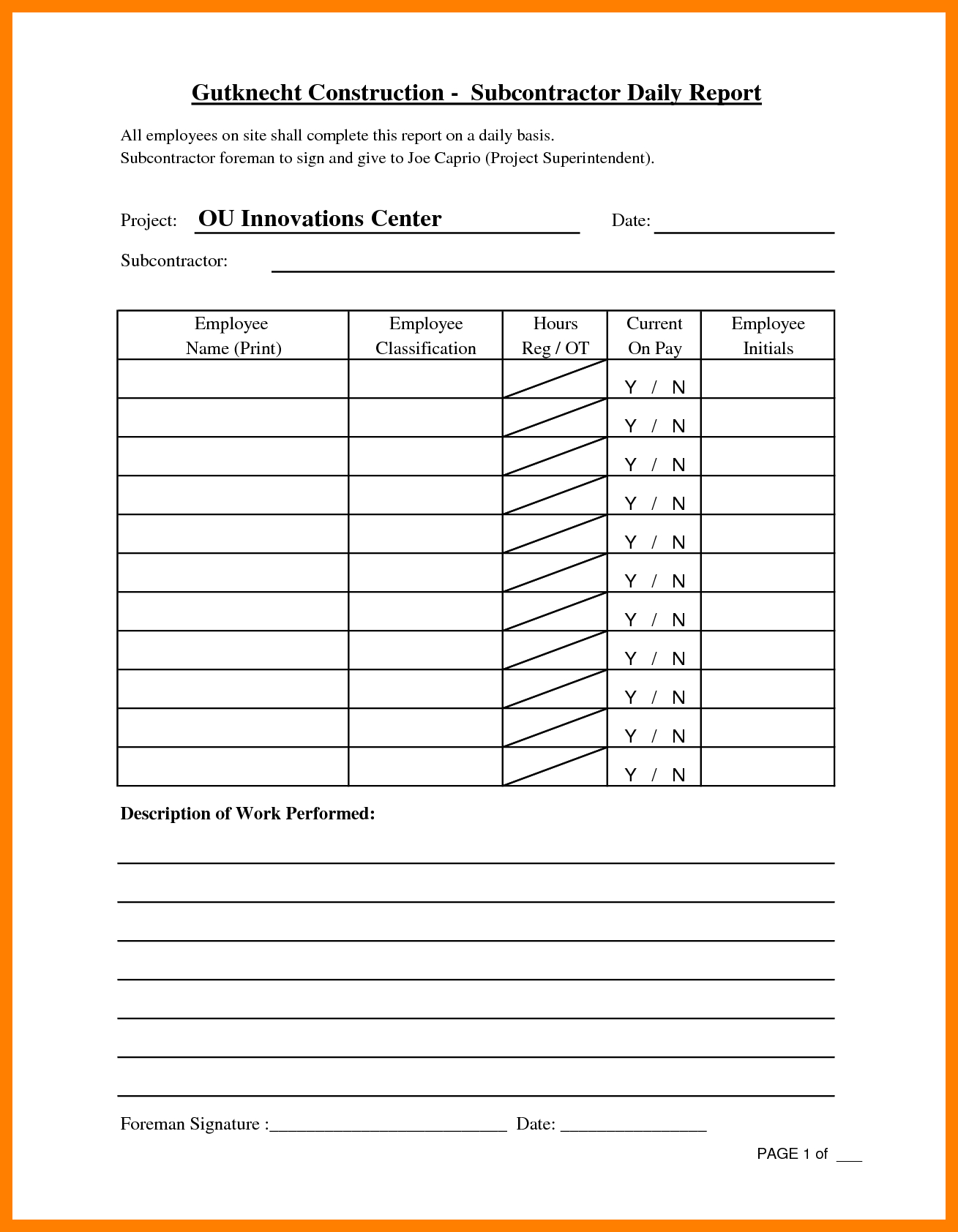 6+ Daily Report Format For Construction Project | Lobo With Daily Work Report Template