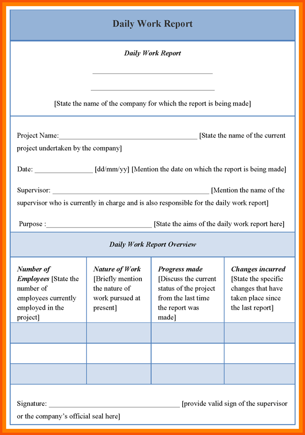 6+ Daily Work Report Format Sample | Iwsp5 With Regard To Daily Work Report Template