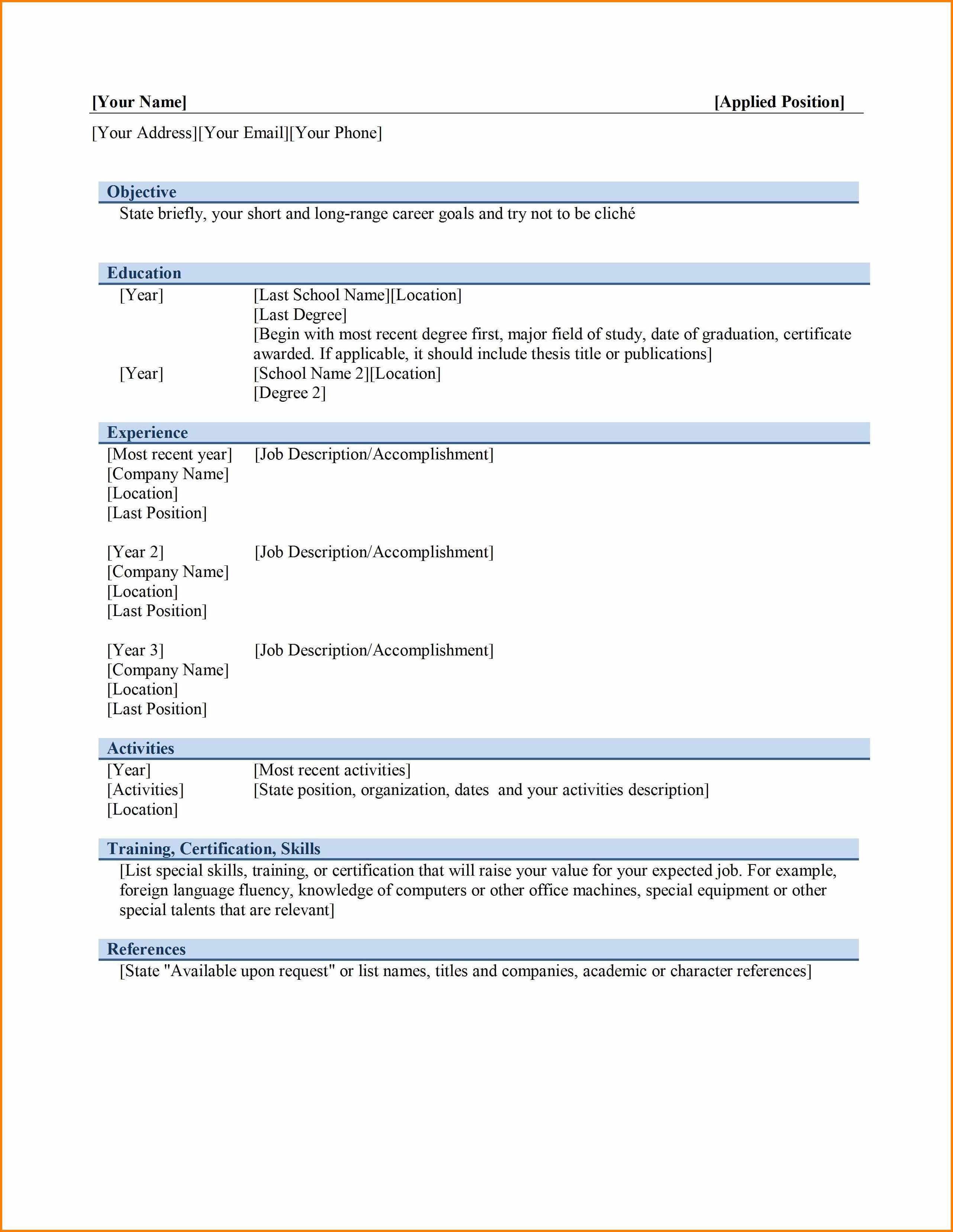 6+ Download Best Cv Format In Ms Word | Instinctual Intelligence Intended For Ms Word Thesis Template