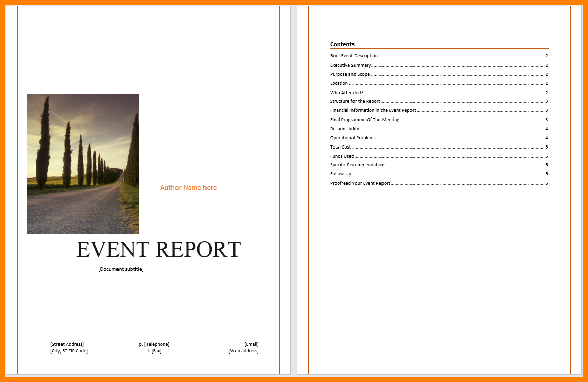 6+ Event Reporting Template | Business Opportunity Program Inside After Event Report Template