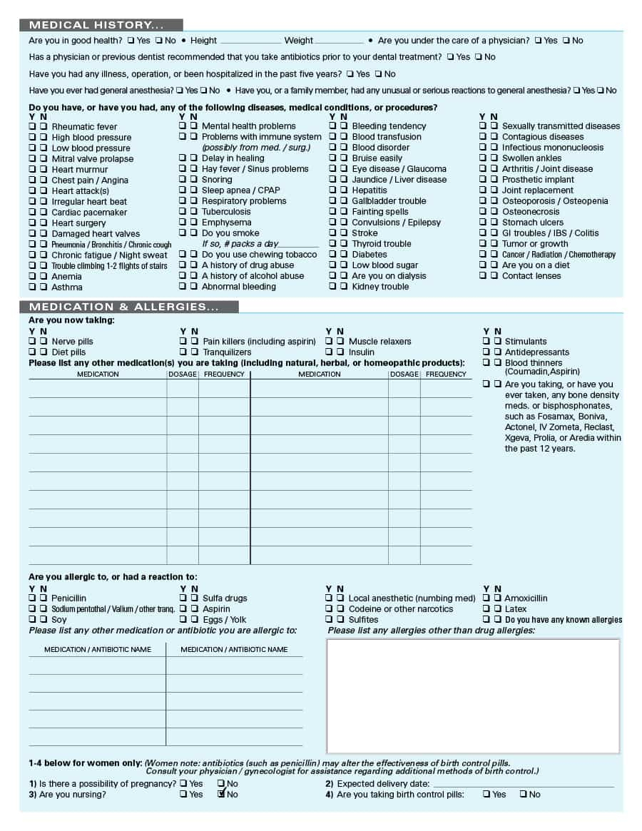 67 Medical History Forms [Word, Pdf] – Printable Templates Inside Med Card Template
