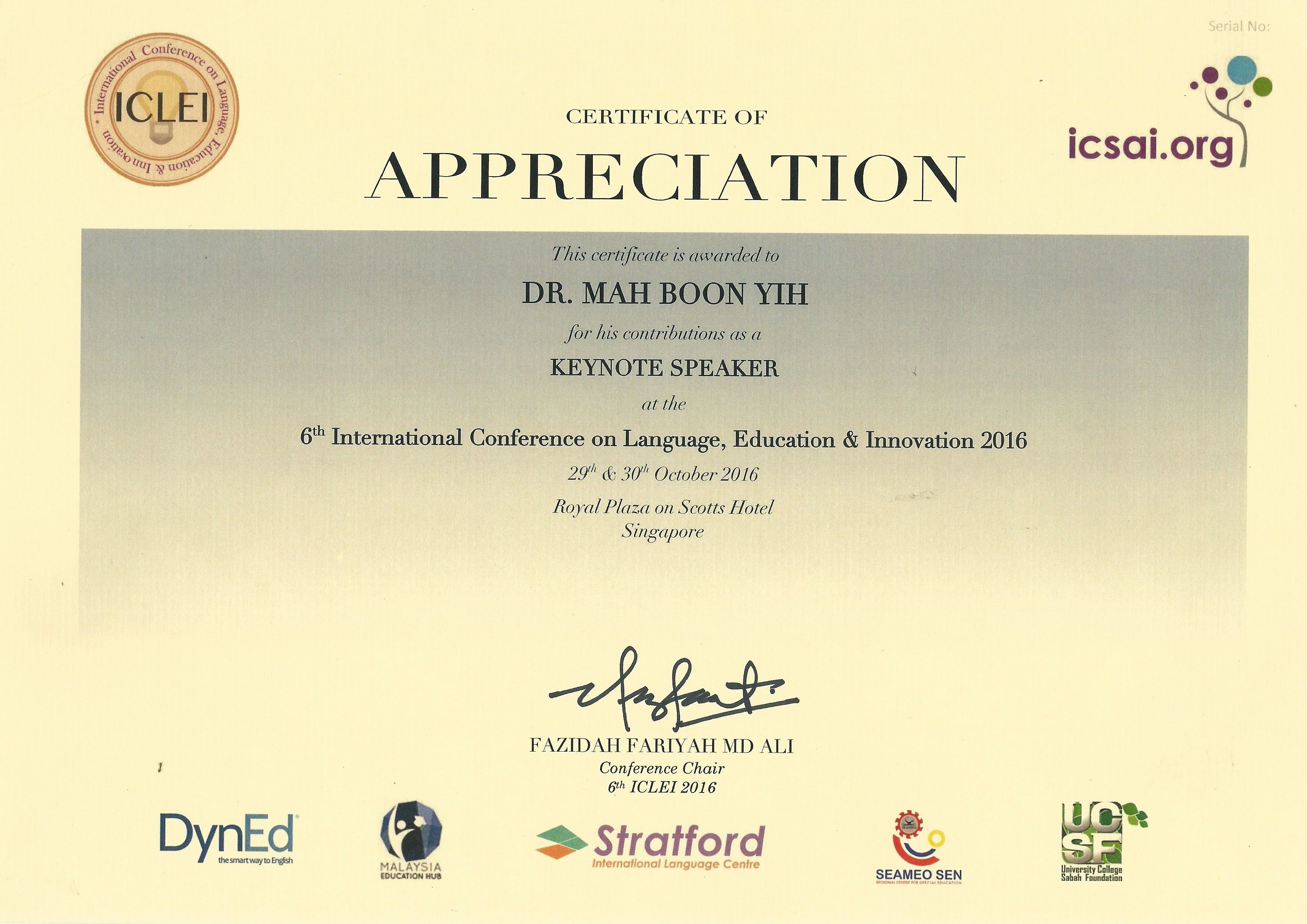 6Th International Conference On Language, Education For International Conference Certificate Templates