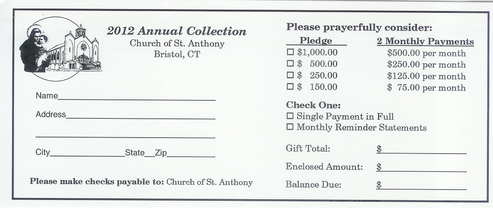 7 Best Photos Of Church Building Fund Pledge Form Template Pertaining To Building Fund Pledge Card Template