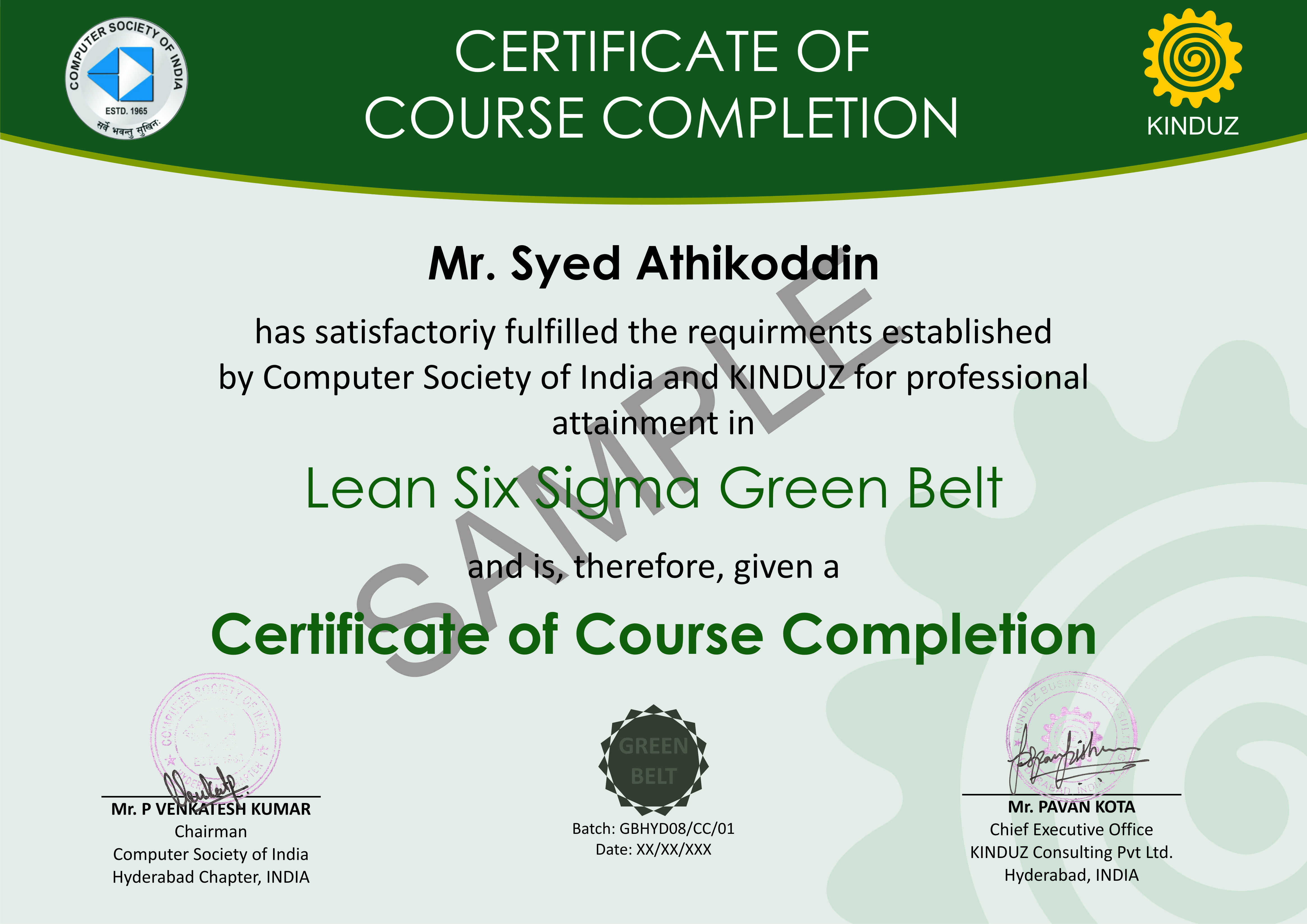 7 Best Photos Of Lean Six Sigma Green Belt Resume Examples For Green Belt Certificate Template