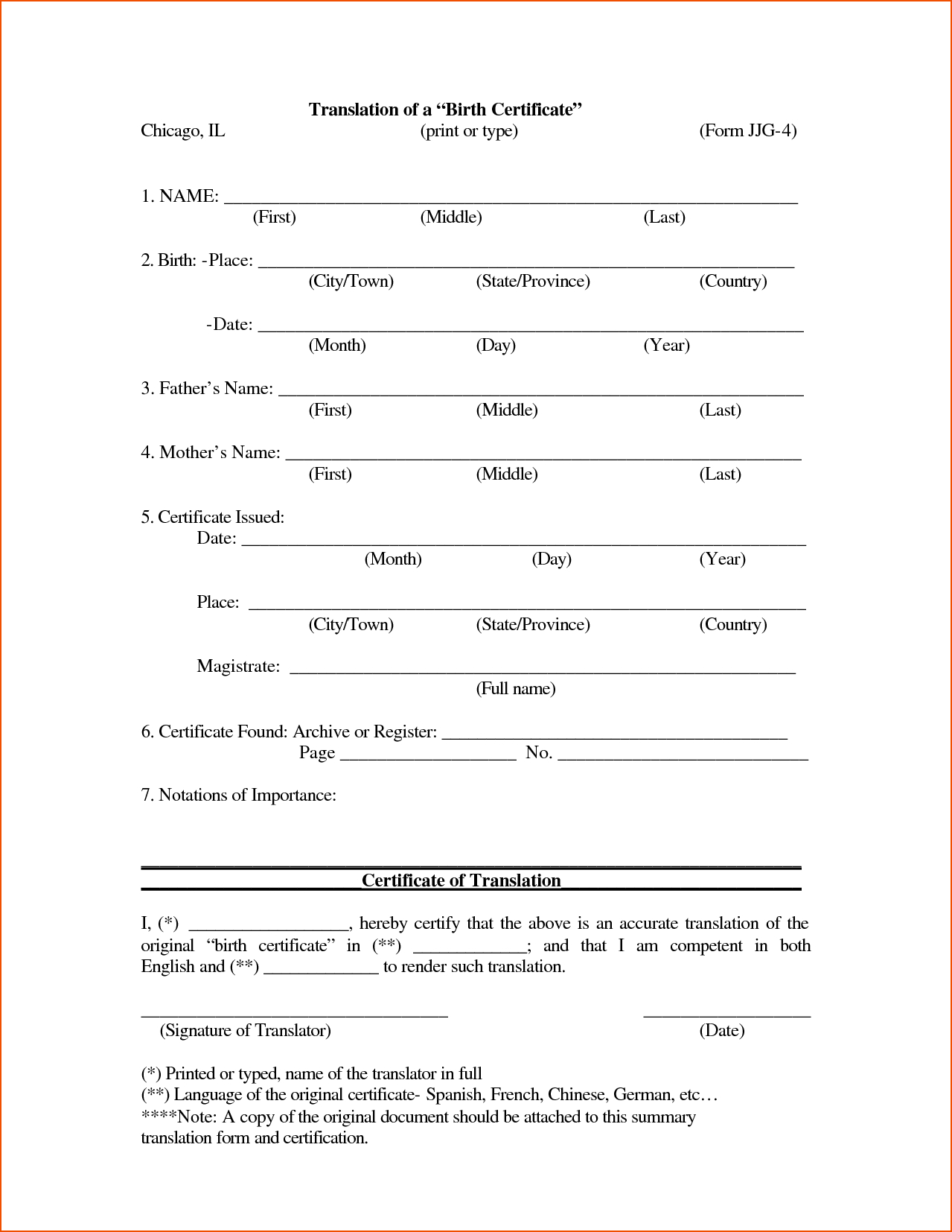 7+ Birth Certificate Template For Microsoft Word Throughout Birth Certificate Template For Microsoft Word