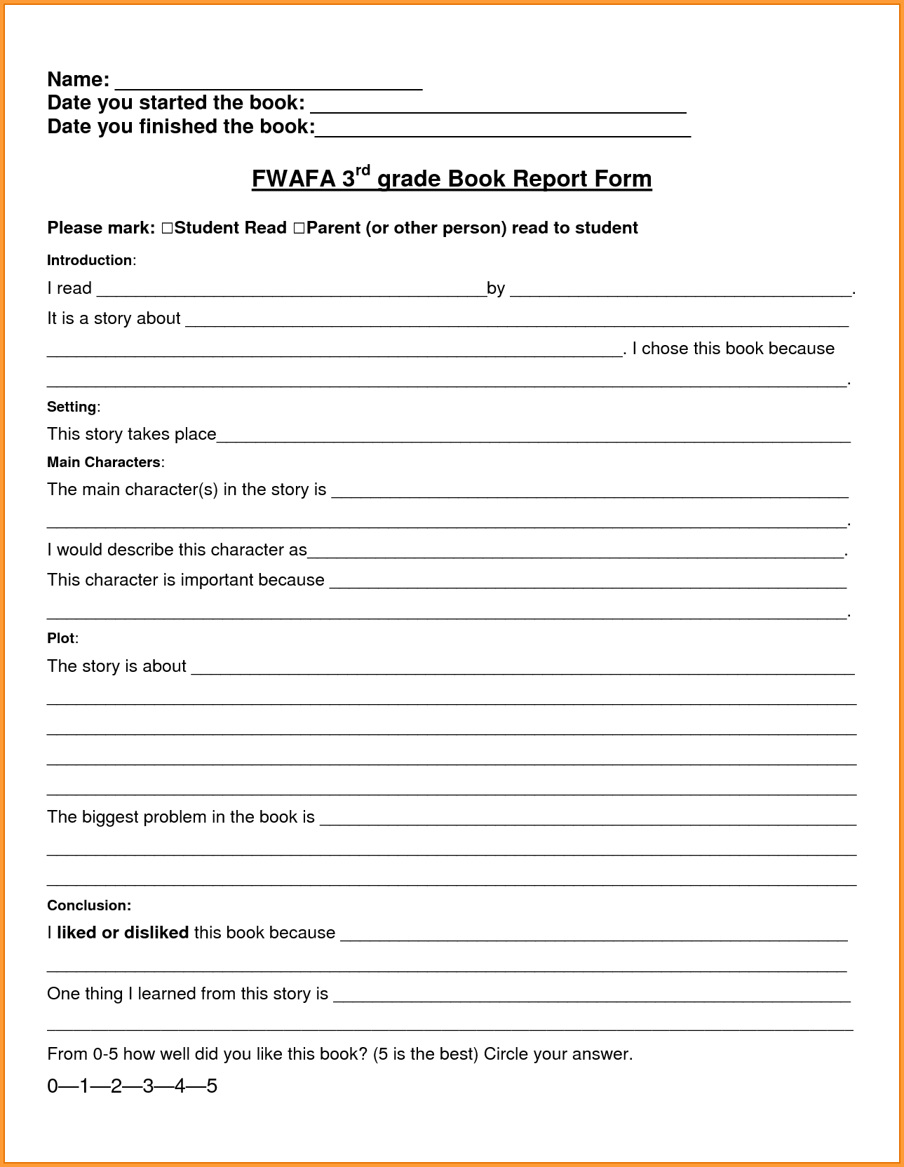 7+ Book Report Template 3Rd Grade | Types Of Letter Intended For Book Report Template 3Rd Grade