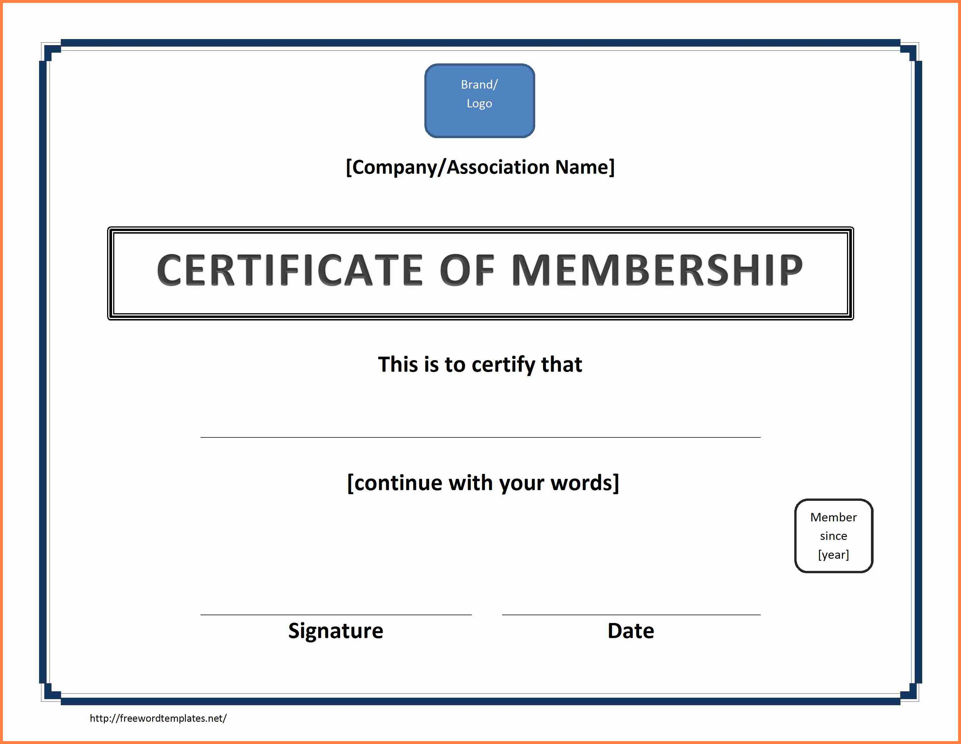7+ Free Membership Certificate Template | Andrew Gunsberg For Landscape Certificate Templates