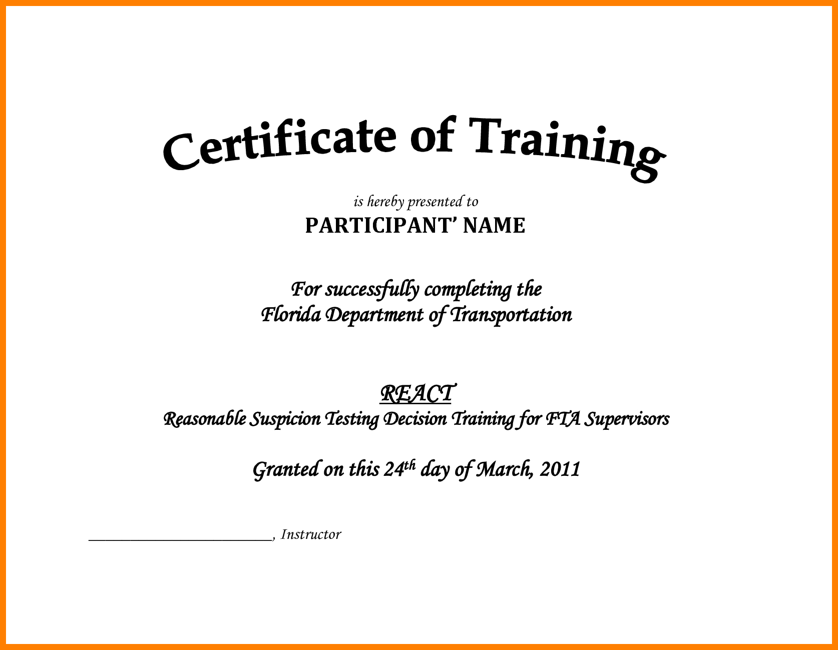 7+ Free Printable Training Certificates Templates | Reptile Inside Template For Training Certificate