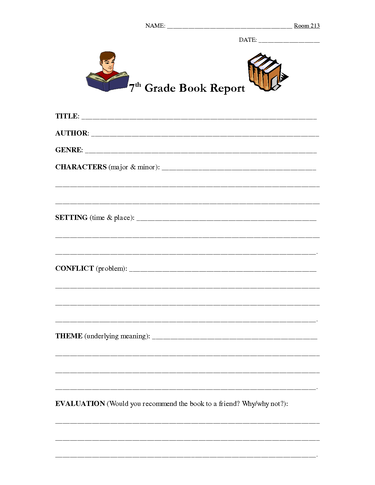 7Th Grade Book Report Outline | Education | Book Report Within Student Grade Report Template