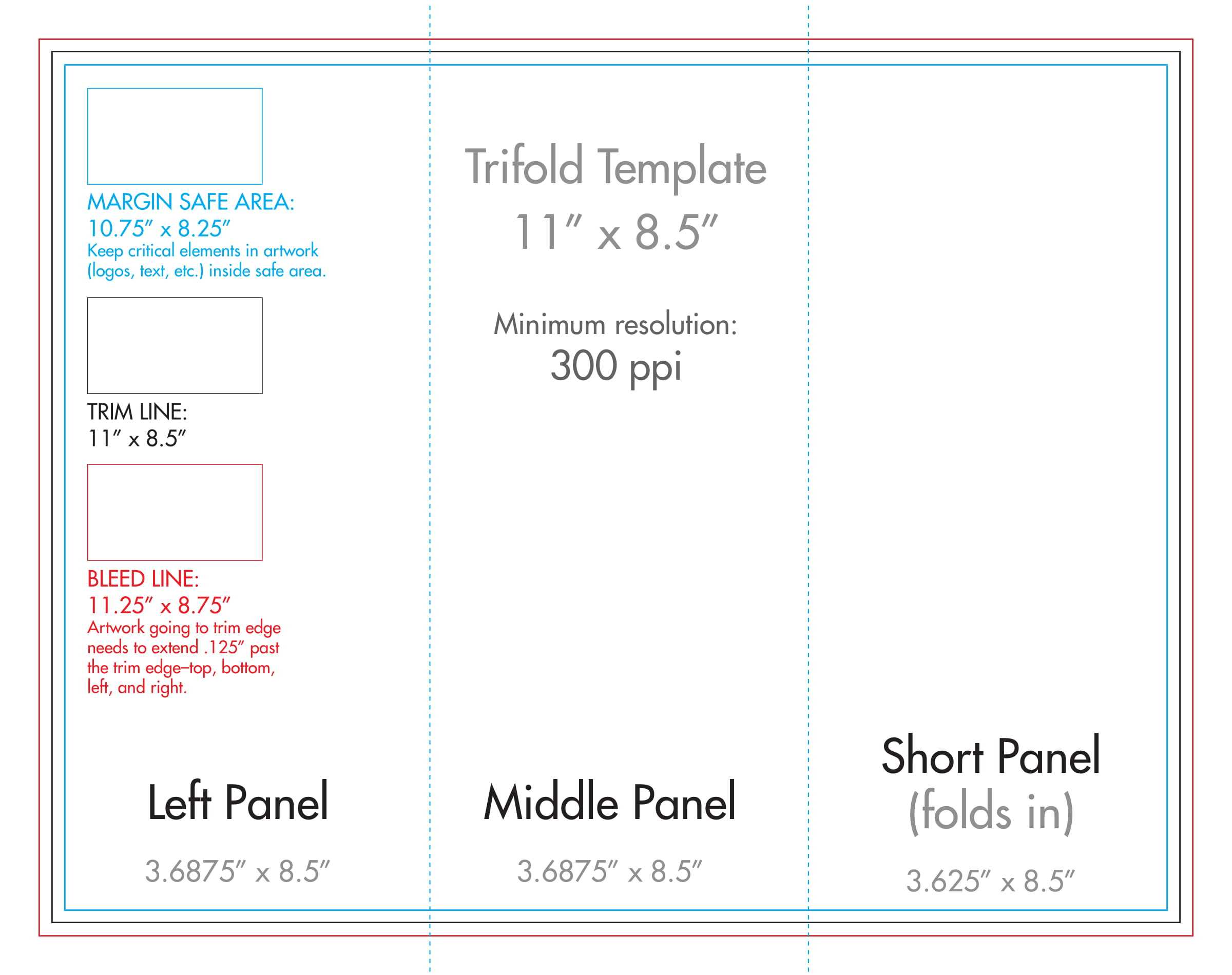 8.5" X 11" Tri Fold Brochure Template - U.s. Press Inside 8.5 X11 Brochure Template