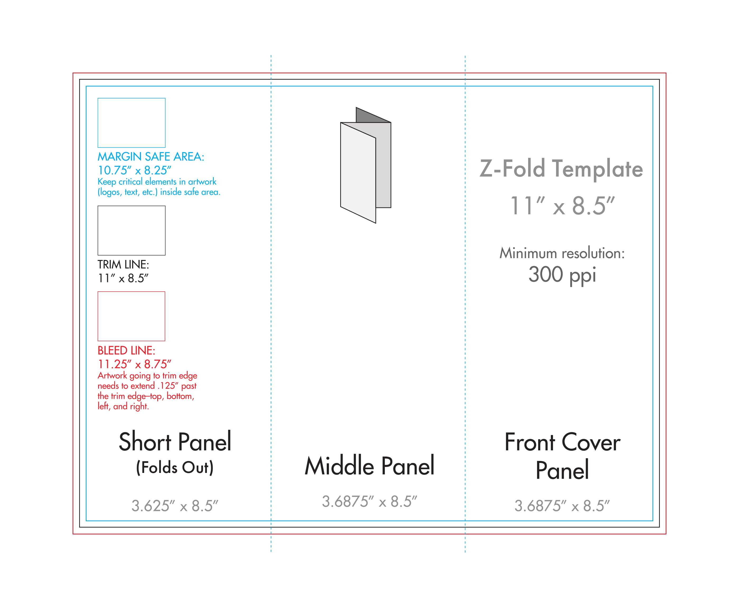 8.5" X 11" Z Fold Brochure Template – U.s. Press Within 8.5 X11 Brochure Template